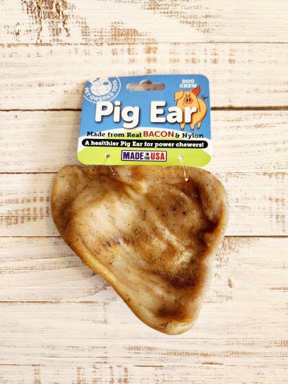 Pet Qwerks Nylon Pig Ear for Power Chewers
