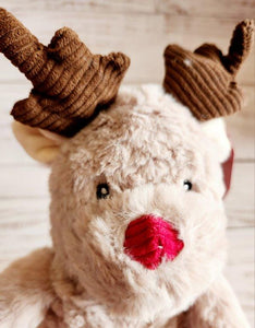FouFit Holiday Cuddle Plush Reindeer Dog Toy